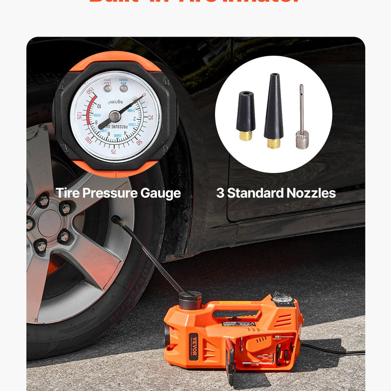 VEVOR Elektriskais automašīnas domkrats 5 tonnas, komplekts ar elektrisko triecienatslēgu