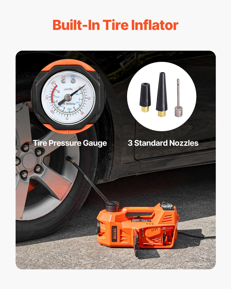 VEVOR Elektriskais automašīnas domkrats 5 tonnas, komplekts ar elektrisko triecienatslēgu