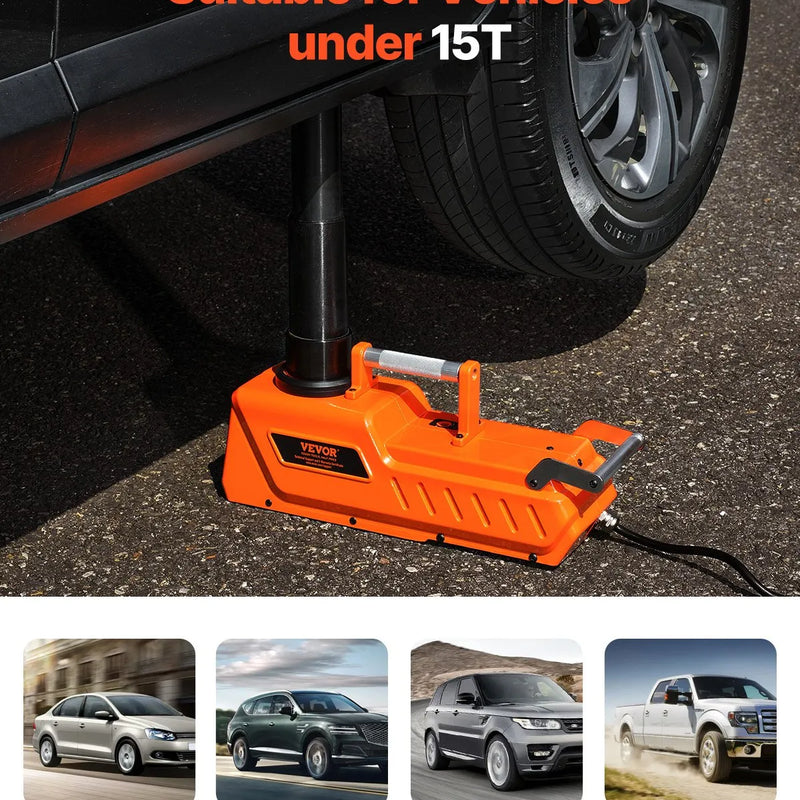 Elektriskais auto domkrats 15 t portatīvs komplekts ar LED apgaismojumu