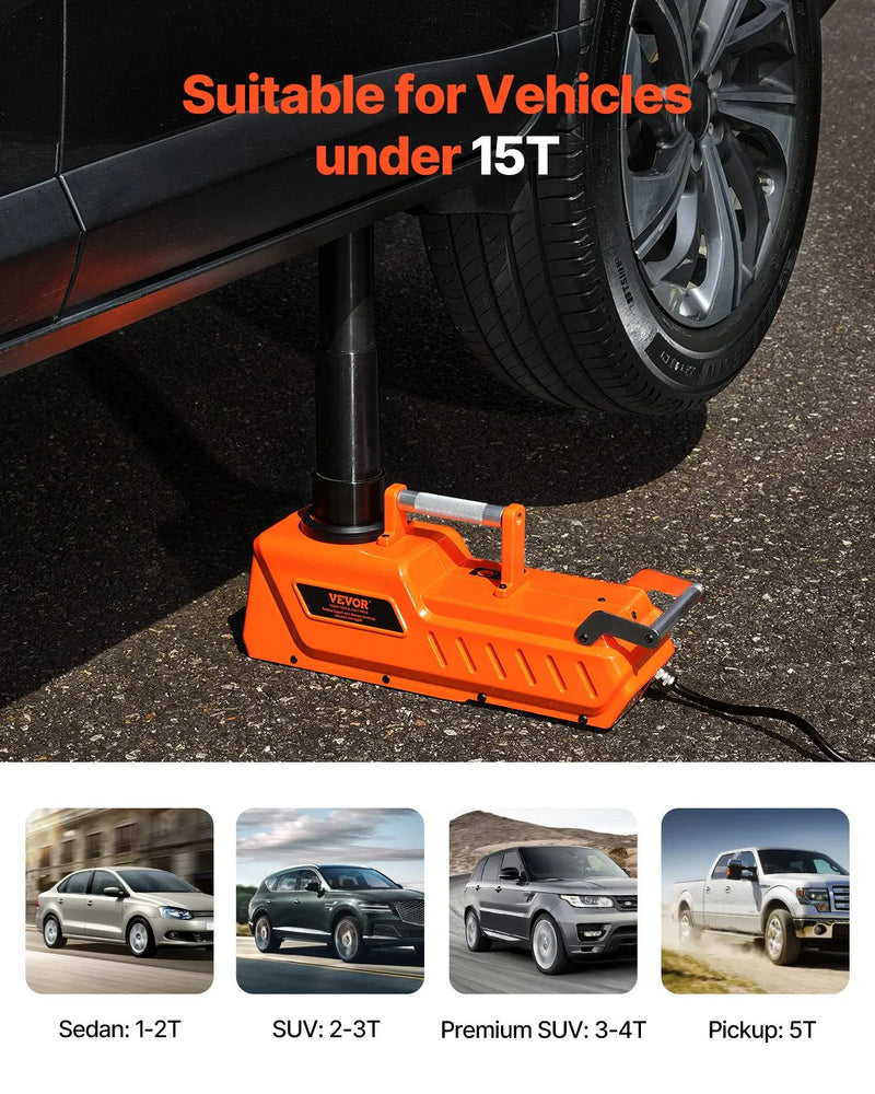 Elektriskais auto domkrats 15 t portatīvs komplekts ar LED apgaismojumu