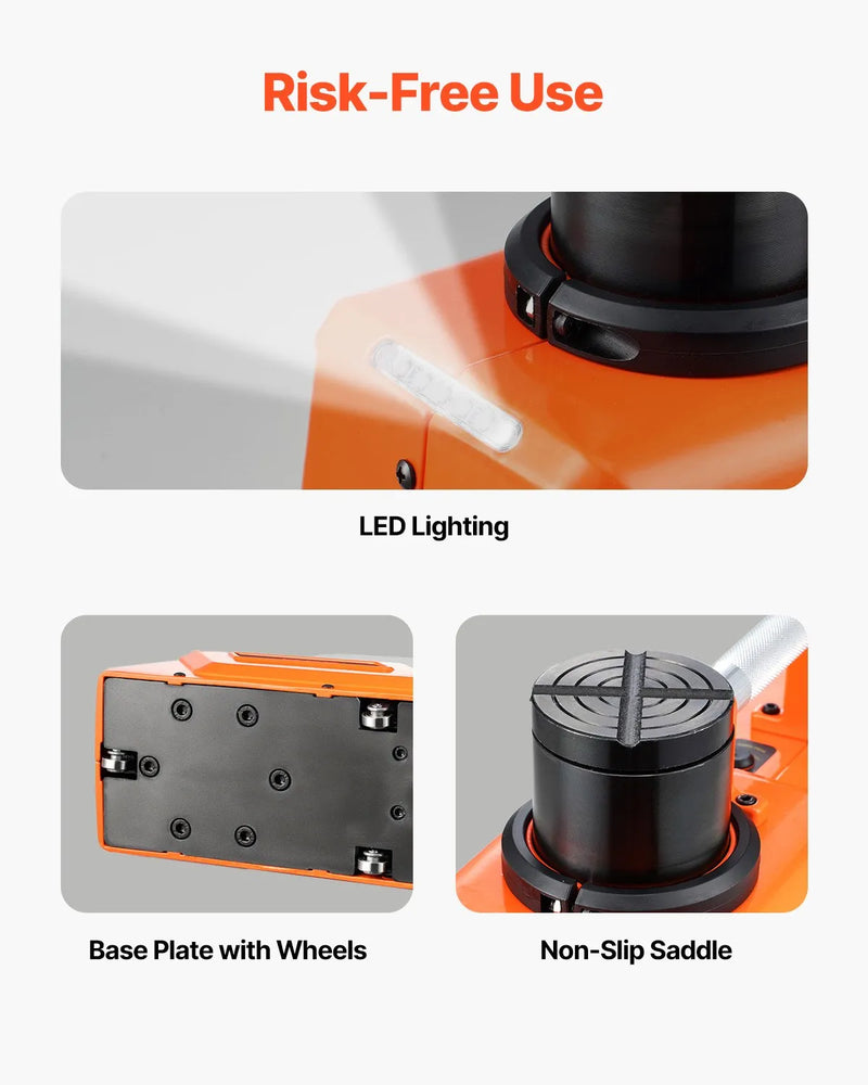 Elektriskais auto domkrats 15 t portatīvs komplekts ar LED apgaismojumu