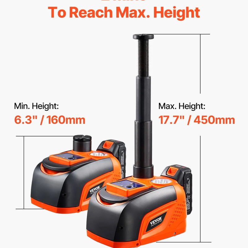 VEVOR elektriskais auto domkrats, 5 t, regulējams elektriskais šķērveida domkrats ar LED apgaismojumu un tālvadības pulti, pārnēsājams komplekts vieglajām automašīnām, apvidus auto un kravas transportlīdzekļiem