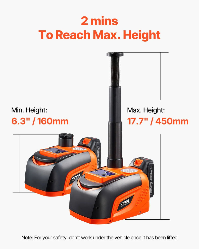 VEVOR elektriskais auto domkrats, 5 t, regulējams elektriskais šķērveida domkrats ar LED apgaismojumu un tālvadības pulti, pārnēsājams komplekts vieglajām automašīnām, apvidus auto un kravas transportlīdzekļiem