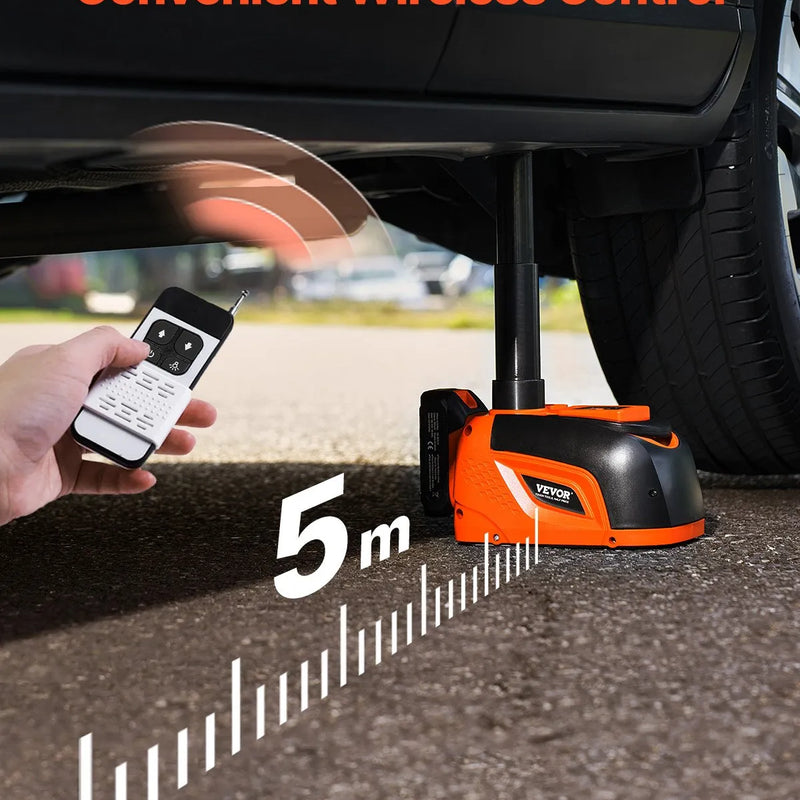 VEVOR elektriskais auto domkrats, 5 t, regulējams elektriskais šķērveida domkrats ar LED apgaismojumu un tālvadības pulti, pārnēsājams komplekts vieglajām automašīnām, apvidus auto un kravas transportlīdzekļiem