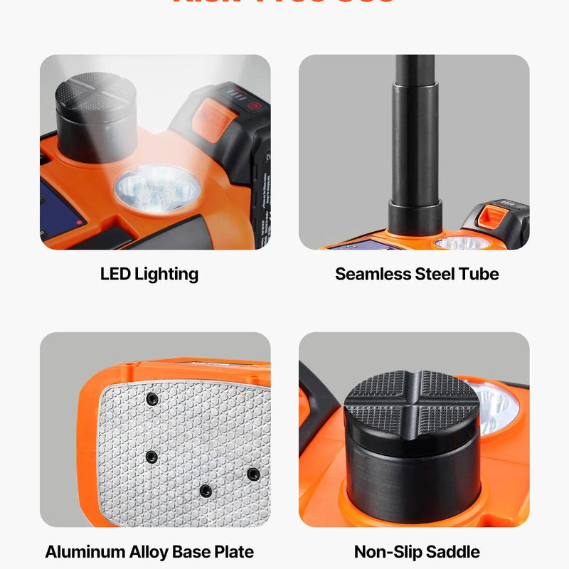 VEVOR elektriskais auto domkrats, 5 t, regulējams elektriskais šķērveida domkrats ar LED apgaismojumu un tālvadības pulti, pārnēsājams komplekts vieglajām automašīnām, apvidus auto un kravas transportlīdzekļiem