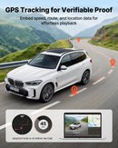 VEVOR auto videoreģistrators ar priekšējo un aizmugurējo kameru 4K + 1080p, 64 GB karte komplektā, dubultkanālu kamera ar GPS, G-sensoru, 129°/125° skata leņķi, 80,8 mm skārienekrānu, ciklisko ierakstu un stāvvietas režīmu