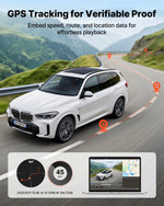 VEVOR auto videoreģistrators ar priekšējo un aizmugurējo kameru 4K + 1080p, 64 GB karte komplektā, dubultkanālu kamera ar GPS, G-sensoru, 129°/125° skata leņķi, 80,8 mm skārienekrānu, ciklisko ierakstu un stāvvietas režīmu