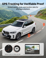 VEVOR auto videoreģistrators priekšējai un aizmugurējai kamerai 4K + 1080p, 32 GB karte komplektā, dubultkanālu kamera ar GPS, G-sensoru, 129°/125° skata leņķi, 80,8 mm ekrānu, ciklisko ierakstu un stāvvietas režīmu