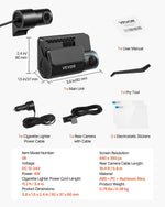 VEVOR auto videoreģistrators ar priekšējo un aizmugurējo kameru 4K + 1080p, WiFi lietotnes vadība, dubultkanālu kamera ar GPS, G-sensoru, 123°/125° skata leņķi, 76,2 mm ekrānu, ciklisko ierakstu un stāvvietas režīmu