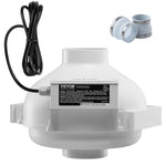 VEVOR 100–115 mm radona samazināšanas ventilators, kluss, 440 m³/h, ūdensizturīgs inline kanāls
