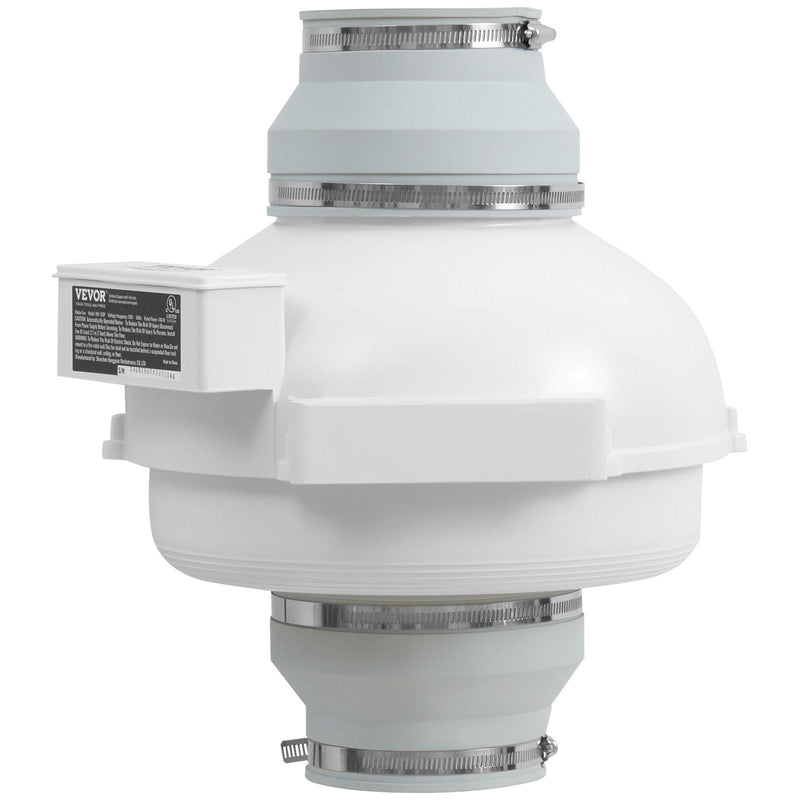 VEVOR 100–114 mm radona samazināšanas ventilators, kluss, 645 m³/h, ūdensizturīgs