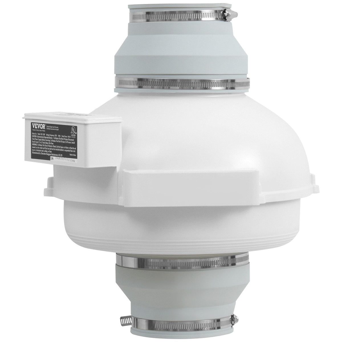 VEVOR 100–114 mm radona samazināšanas ventilators, kluss, 645 m³/h, ūdensizturīgs