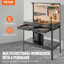 VEVOR multifunctional work table 122x61 cm with nail board and power outlet, up to 100kg