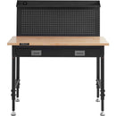 VEVOR daudzfunkcionāls cieta koka darba galds 122x61 cm ar naglu dēli un strāvas kontaktligzdām