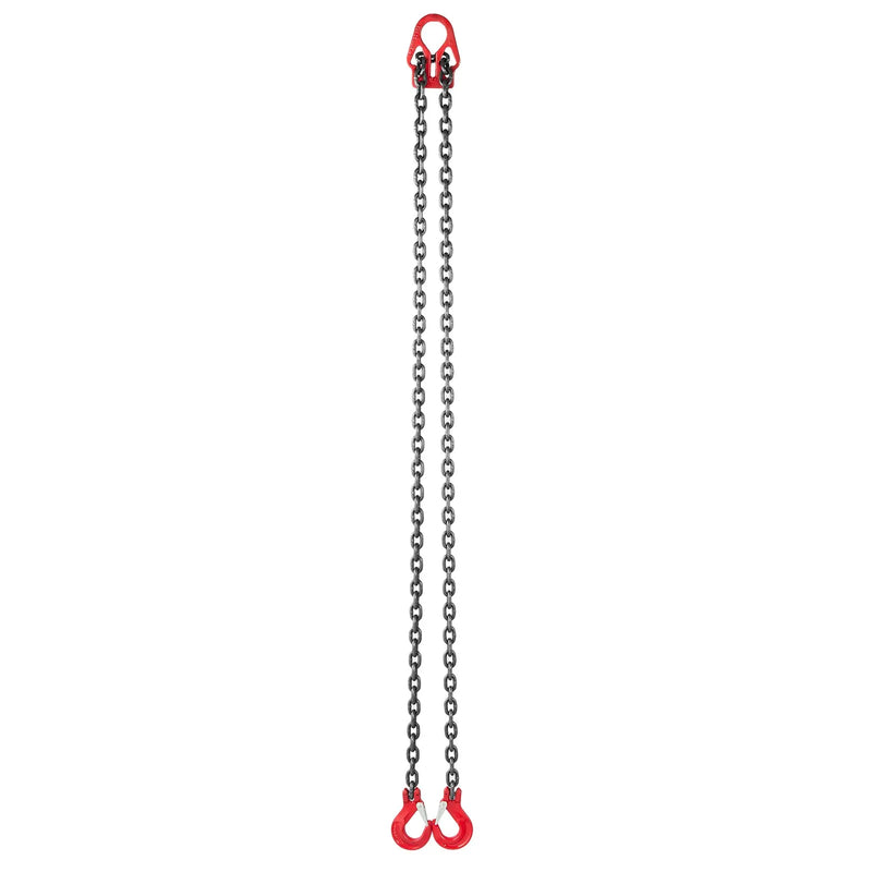 VEVOR ķēžu strops, 8 mm × 3 m pacelšanas ķēdes ar 2 zaru satvērējāķiem, izturīgs G80 leģētā tērauda pacelšanas strops, 3,17 t celtspēja, regulējams dzinēju pacelšanai, kravas nostiprināšanai un vilkšanai.