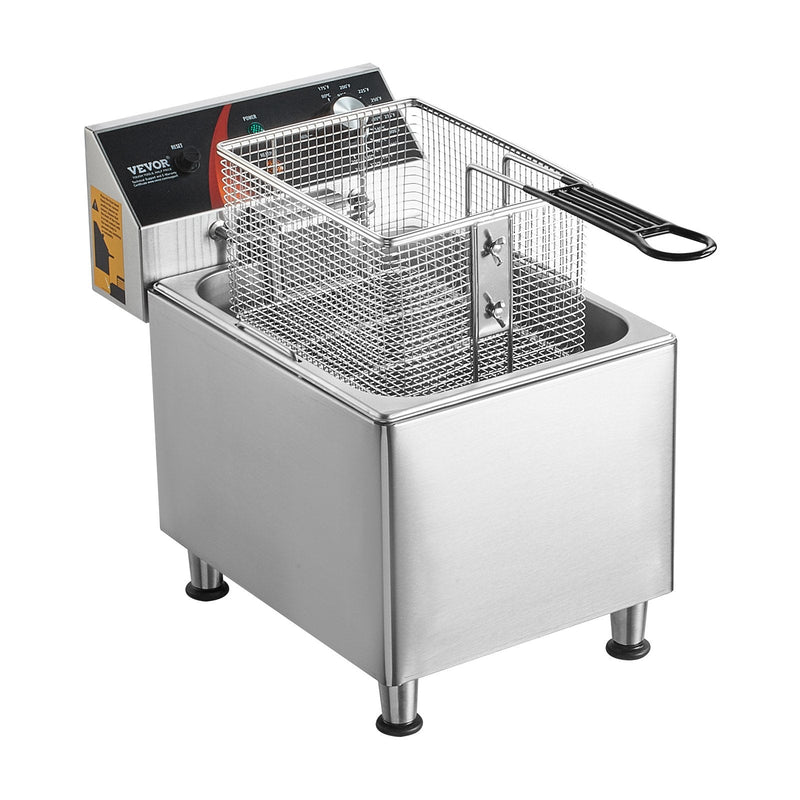 VEVOR Komerciālais Elektriskais Frī Karsētājs 3100W 9L Nerūsējošā Tērauda Ar Temperatūru 200°C