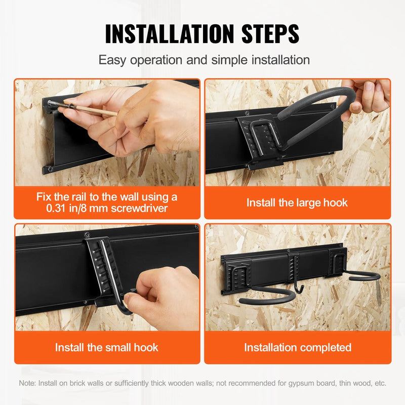 Pie sienas stiprināms garāžas veloturētājs 6 velosipēdiem + 5 ķiverēm