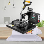 VEVOR 650W 220V siltumspiedes sašīna, kas aprīkota ar teflona pārklājumu, 25x30 cm, 2-in-1 sublimācijas preses iekārta, ar iebūvētu digitālo displeju, ksa ļauj precīzi regulēt temperatūru un laiku, nodrošinot kvalitatīvu apdruku bez kļūdām.