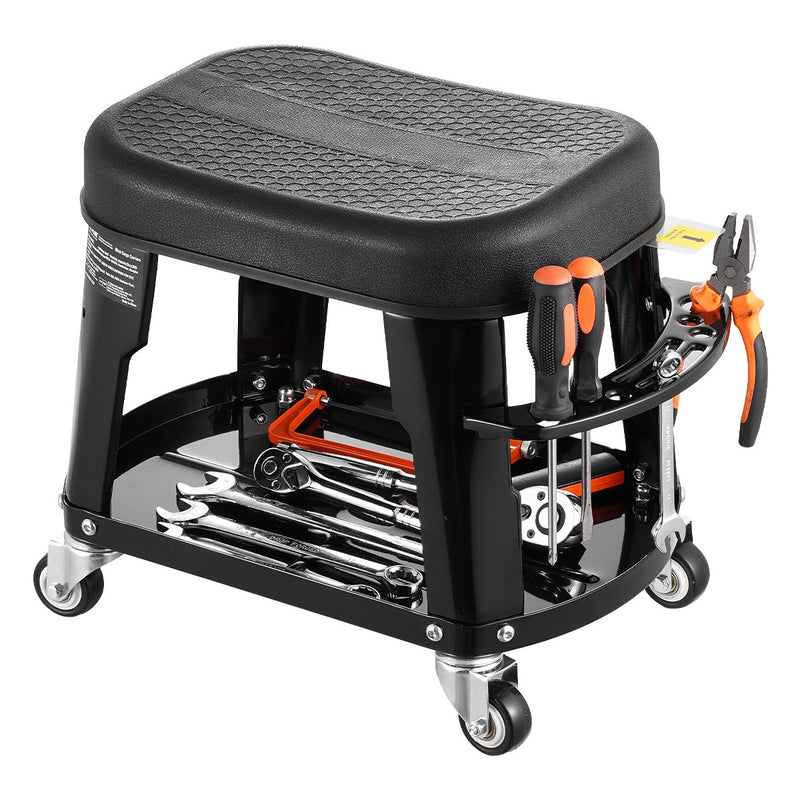VEVOR mehaanikutool, rataste ja tööriistakastiga veerev töökoja tool, kandevõime 136 kg