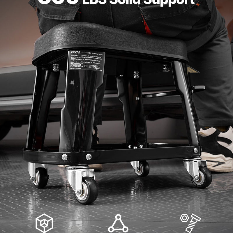 VEVOR mehaanikutool, rataste ja tööriistakastiga veerev töökoja tool, kandevõime 136 kg