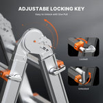 VEVOR teleskopiskās kāpnes A-veida, 4 m, izbīdāmas, daudzfunkcionālas mājas darbiem, 150 kg slodze