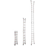 VEVOR teleskopiskās kāpnes A-veida, 6 m, izbīdāmas, daudzfunkcionālas mājas darbiem, 150 kg slodze