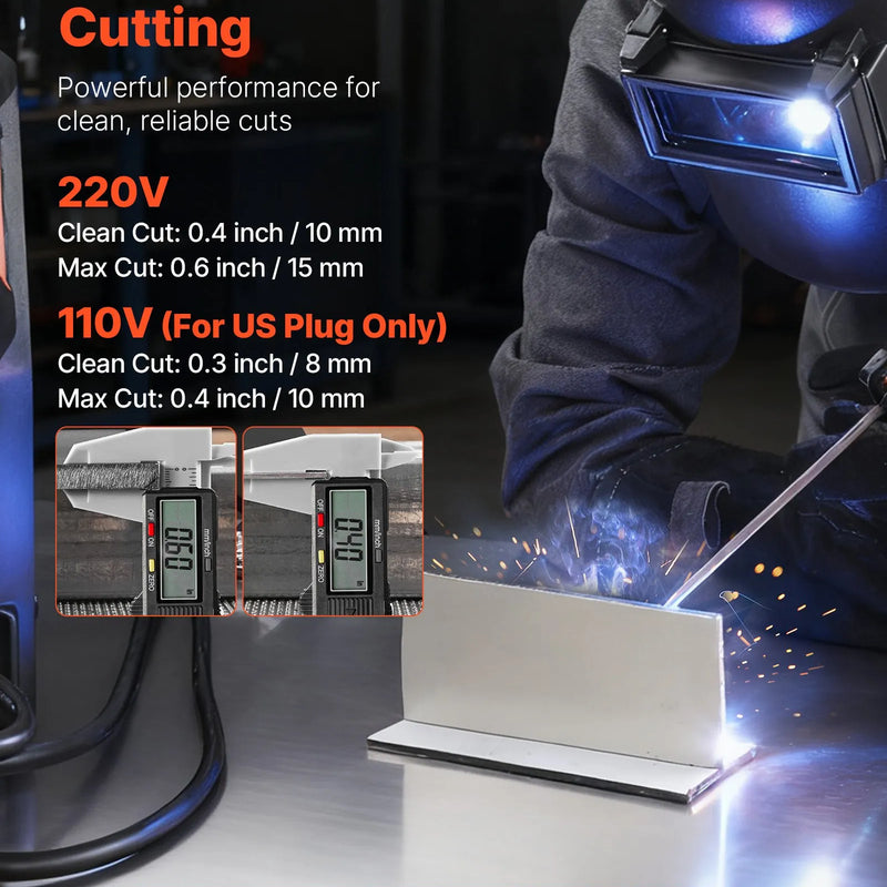 VEVOR 3-in-1 plazmas griezējs un metināšanas iekārta – CUT/TIG/MMA, 50 A plazmas griešanas iekārta un 200 A TIG/MMA metinātājs, LED digitālais displejs ar 2T/4T/PA/PT funkcijām, mājas remontam un darbnīcām, 220 V