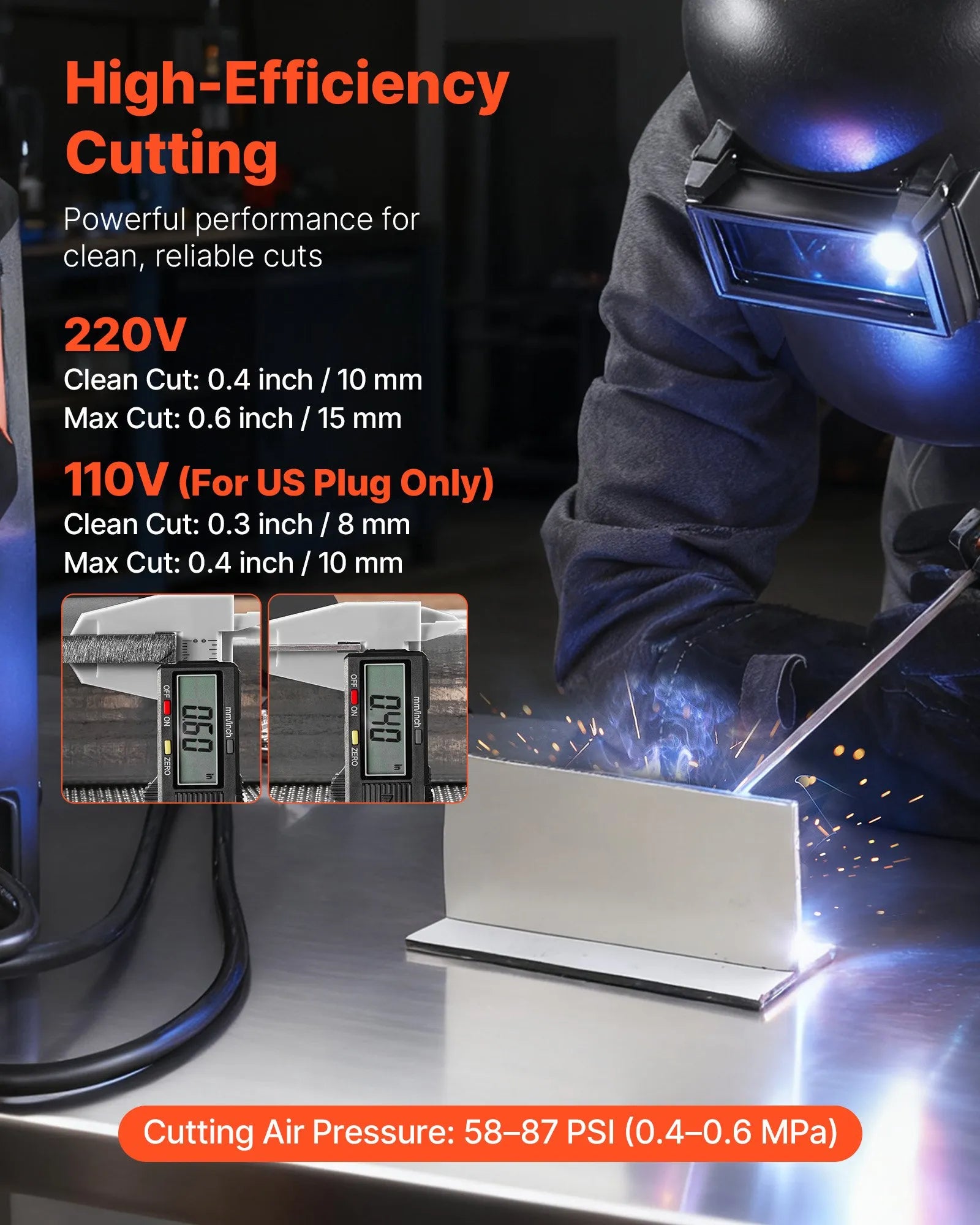 VEVOR 3-in-1 plazmas griezējs un metināšanas iekārta – CUT/TIG/MMA, 50 A plazmas griešanas iekārta un 200 A TIG/MMA metinātājs, LED digitālais displejs ar 2T/4T/PA/PT funkcijām, mājas remontam un darbnīcām, 220 V
