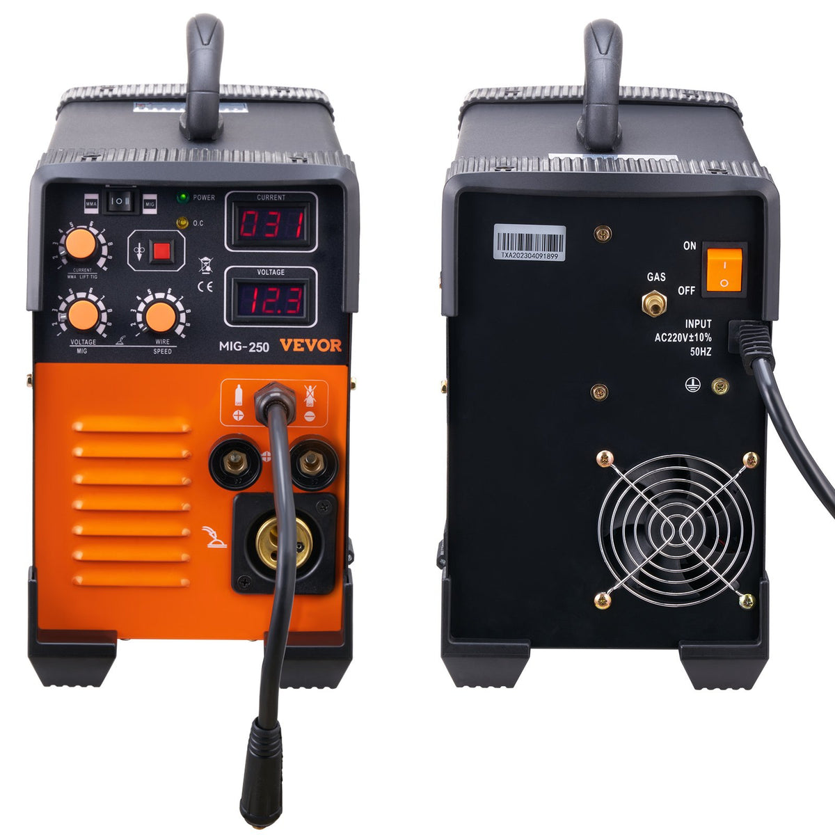 VEVOR MIG Metināšanas iekārta 250 Amp MIG LIFT TIG ARC Metināšanas iekārta 3-in-1 Metināšanas iekārta 220V LIFT TIG