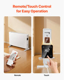 Konvektsioonpaneeliga küttekeha 2000 W, elektriline ruumide küttekeha puldiga ja puutetundliku juhtimisega, 3 režiimi, 24 h taimeri, stendile või seinale paigaldatav, ümbermineku- ja ülekuumenemiskaitse, koju ja kontorisse.