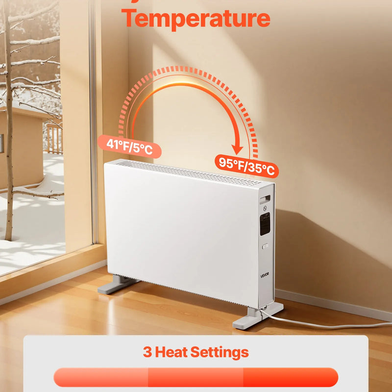 Konvektsioonpaneeliga küttekeha 2000 W, elektriline ruumide küttekeha puldiga ja puutetundliku juhtimisega, 3 režiimi, 24 h taimeri, stendile või seinale paigaldatav, ümbermineku- ja ülekuumenemiskaitse, koju ja kontorisse.