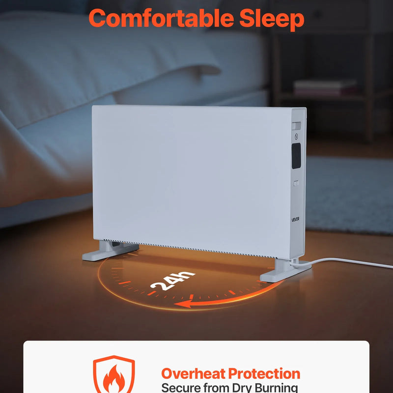 Konvektsioonpaneeliga küttekeha 2000 W, elektriline ruumide küttekeha puldiga ja puutetundliku juhtimisega, 3 režiimi, 24 h taimeri, stendile või seinale paigaldatav, ümbermineku- ja ülekuumenemiskaitse, koju ja kontorisse.