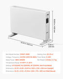 Konvektsioonpaneeliga küttekeha 2000 W, elektriline ruumide küttekeha puldiga ja puutetundliku juhtimisega, 3 režiimi, 24 h taimeri, stendile või seinale paigaldatav, ümbermineku- ja ülekuumenemiskaitse, koju ja kontorisse.