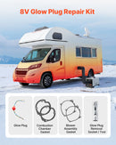 8V kvēlsveces remonta komplekts ar izsmidzināšanas sietiņu, saderīgs ar 2–8 kW dīzeļgaisa sildītājiem automašīnām un kravas auto