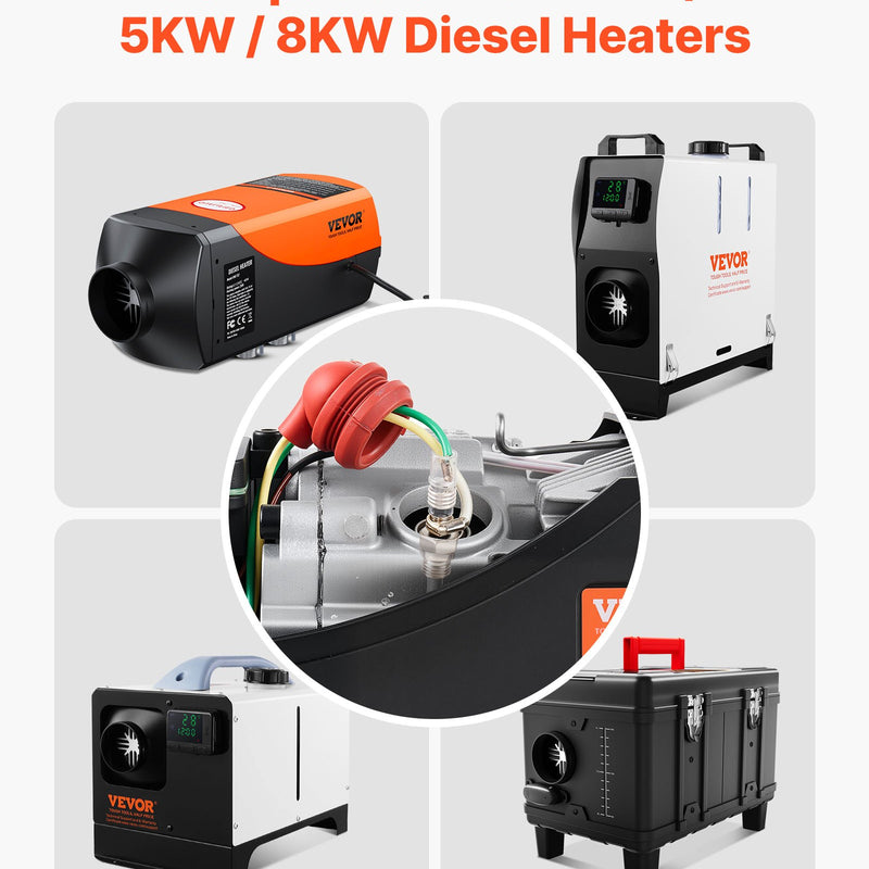 8V kvēlsveces remonta komplekts ar izsmidzināšanas sietiņu, saderīgs ar 2–8 kW dīzeļgaisa sildītājiem automašīnām un kravas auto