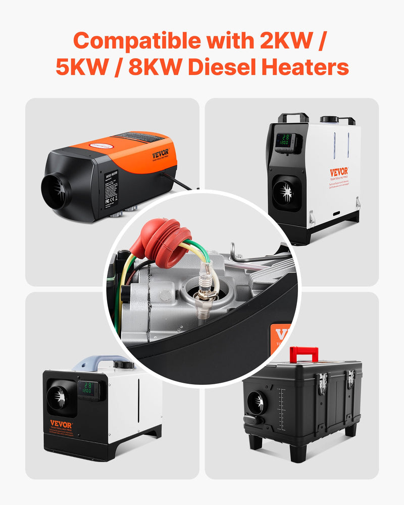 8V kvēlsveces remonta komplekts ar izsmidzināšanas sietiņu, saderīgs ar 2–8 kW dīzeļgaisa sildītājiem automašīnām un kravas auto