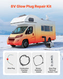 8V kvēlsveces remonta komplekts dīzeļa apsildes ierīcei ar aizdedzes spraudni un atomizācijas sietu, saderīgs ar 2 kW / 5 kW / 8 kW dīzeļa gaisa sildītāju modeļiem automašīnām, kravas auto un laivām