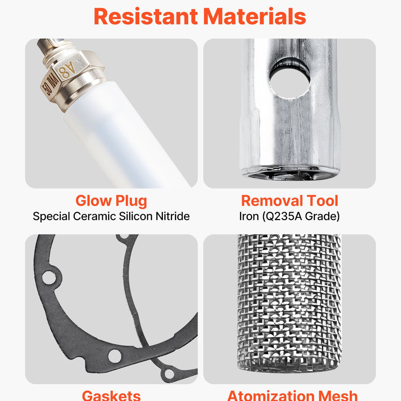 8V kvēlsveces remonta komplekts dīzeļa apsildes ierīcei ar aizdedzes spraudni un atomizācijas sietu, saderīgs ar 2 kW / 5 kW / 8 kW dīzeļa gaisa sildītāju modeļiem automašīnām, kravas auto un laivām
