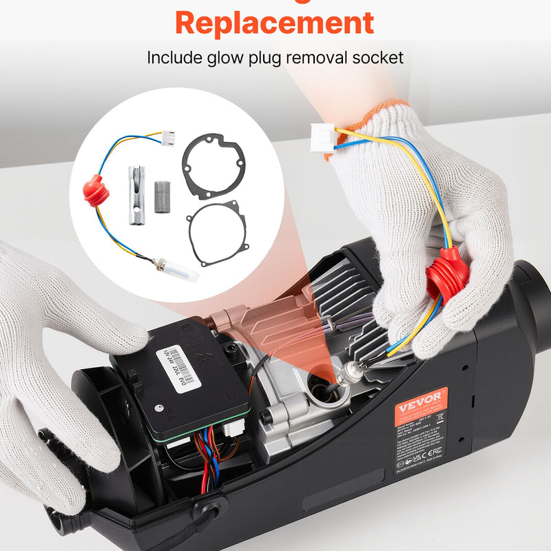 8V kvēlsveces remonta komplekts dīzeļa apsildes ierīcei ar aizdedzes spraudni un atomizācijas sietu, saderīgs ar 2 kW / 5 kW / 8 kW dīzeļa gaisa sildītāju modeļiem automašīnām, kravas auto un laivām