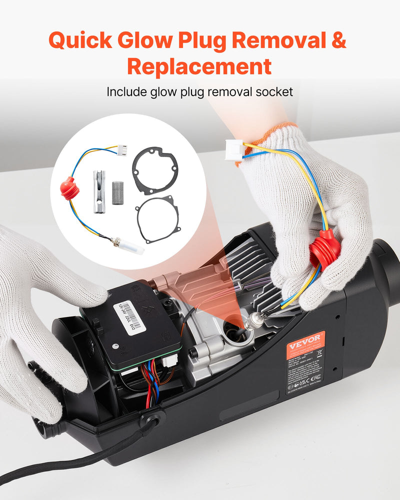 8V kvēlsveces remonta komplekts dīzeļa apsildes ierīcei ar aizdedzes spraudni un atomizācijas sietu, saderīgs ar 2 kW / 5 kW / 8 kW dīzeļa gaisa sildītāju modeļiem automašīnām, kravas auto un laivām