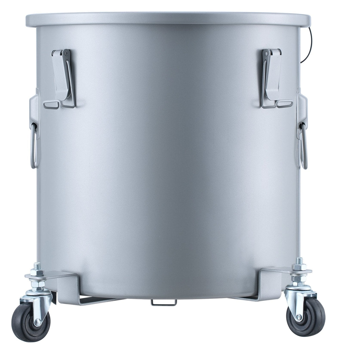 VEVOR eļļas savākšanas konteiners, 60,5 L, ar ritenīšu pamatni, vāku, fiksatoriem un filtra maisu – karstās cepamās eļļas filtrēšanai, pelēks, ar pretrūsas pārklājumu