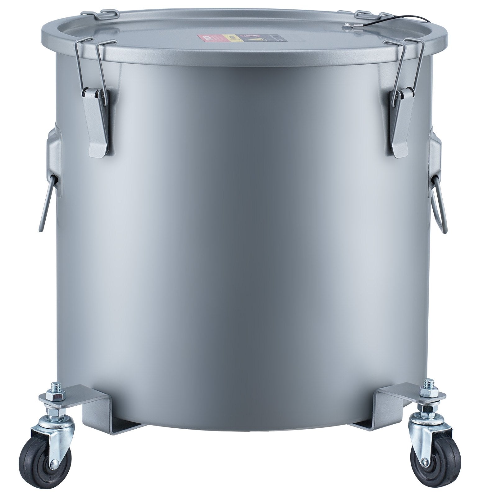 VEVOR eļļas savākšanas konteiners, 60,5 L, ar ritenīšu pamatni, vāku, fiksatoriem un filtra maisu – karstās cepamās eļļas filtrēšanai, pelēks, ar pretrūsas pārklājumu