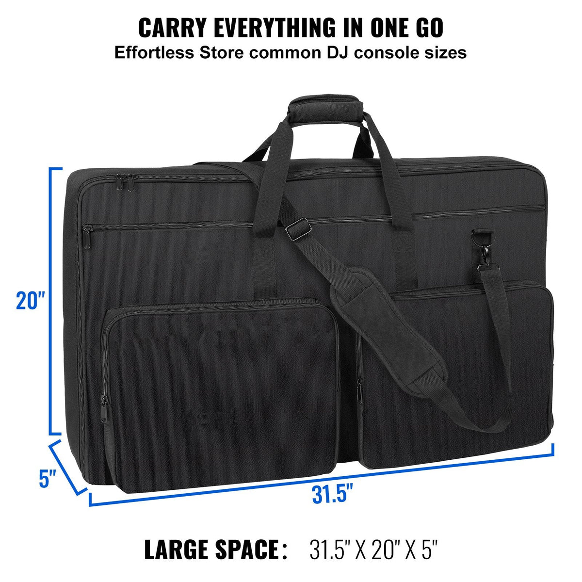 VEVOR polsterēta DJ miksera soma ar plecu siksnu, 1200D Oxford audums, 83 × 21,8 × 51,8 cm