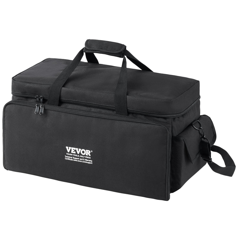 VEVOR DJ kabeļu soma, 1200D Oxford audums, ar 9 izņemamiem nodalījumiem, pleca siksnu (1,5 m), plastmasas pamatni, 60 × 30 × 32 cm, DJ aprīkojumam un mūzikas aksesuāriem