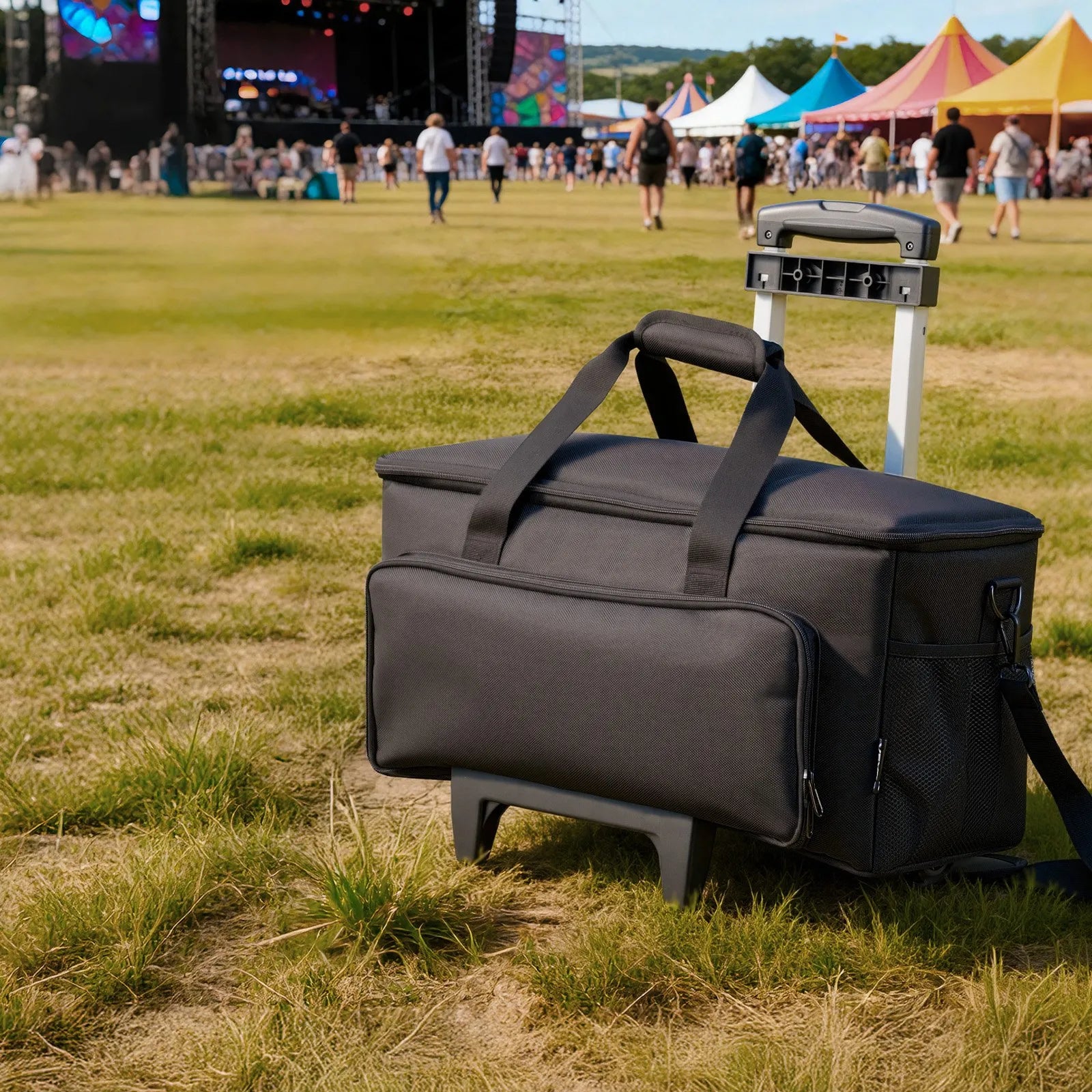 VEVOR DJ kabeļu soma ar riteņiem, 1680D, polsterēta gig soma ar 6 noņemamiem nodalījumiem, transportēšanas un uzglabāšanas soma mūzikas aprīkojumam, profesionālai DJ tehnikai, mūzikas instrumentiem un skaņas iekārtām