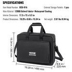 VEVOR polsterēta DJ miksera soma, 1200D Oxford audums, 1,5 m noņemama pleca siksna, 10 mm polsterējums, 490 × 220 × 390 mm uzglabāšanas soma DJ kontrolierim ar kabatu