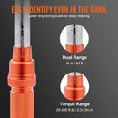 VEVOR Griezes atslēga 6,35 mm, klikšķa mehānisms, 3–23 Nm, divvirzienu regulējama, ar skalām, adapteriem un pagarinājumu