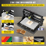 VEVOR CNC 3018 Pro 500mW 300×180×45 mm CNC mašīna ar GRBL vadību, mini lāzera gravētājs ar offline kontrolieri, 3 asi lāzera gravēšanas mašīna grebšanai un frēzēšanai plastmasai, akriliem, PVC un kokam