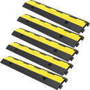 VEVOR cable guard ramp, 5 pieces with 2 channels Quick-release rubber modular ramp with 5000 kg load capacity, cable guard ramp for driveways, rubber quick rollers and cable guards