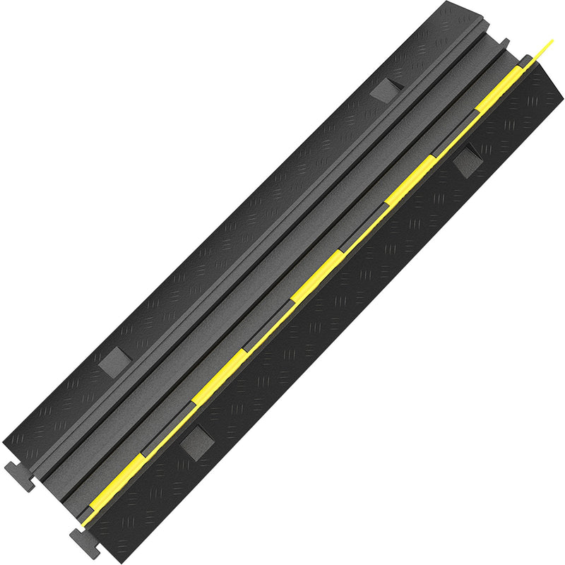 VEVOR cable guard ramp, 5 pieces with 2 channels Quick-release rubber modular ramp with 5000 kg load capacity, cable guard ramp for driveways, rubber quick rollers and cable guards